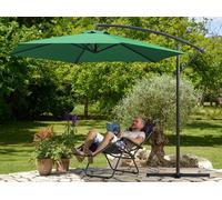 KINGSLEEVE® Parasol de jardin extérieur en alu Parasol déporté inclinable vert Ø300cm avec manivelle Protection UV 50+