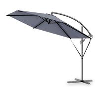 KINGSLEEVE® Parasol de jardin extérieur en alu Parasol déporté inclinable Ø300cm anthracite avec manivelle Protection UV 80+