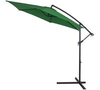 KINGSLEEVE® Parasol déporté Ø 300 cm inclinable vert Parasol en aluminium avec manivelle Jardin Protection UV 40+