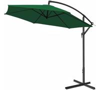 Kingsleeve® Parasol déporté Ø 300 cm inclinable Vert Parasol en Aluminium avec manivelle Jardin Protection UV 40+