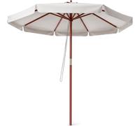 Kingsleeve® Parasol en bois de 3,3 m avec protection UV 80+ et housse de protection | Grand parasol rond de 330 cm pour jardin, terrasse, hydrofuge et coupe-vent | Tirette à câble, beige, Large