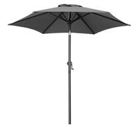 Kingsleeve® Parasol inclinable Ø 200cm anthracite Parasol en aluminium avec manivelle Protection solaire jardin terrasse