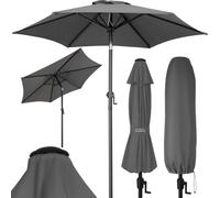 Kingsleeve® Parasol inclinable Ø 200cm anthracite Parasol en aluminium avec manivelle Protection solaire jardin terrasse