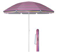 Kingsleeve Parasol UV 50+ sac de transport - Grand parasol de plage imperméable - Inclinable - Réglable en hauteur - Piquet de terre - Pour balcon, plage - Rond - Multicolore