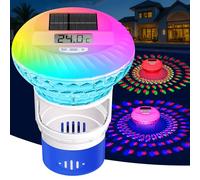 KingSom 2026 Diffuseur Chlore Piscine, Distributeur de Chlore Flottant avec Lumineux Solaire, Contrôle par Bouton Distributeur de Chlore pour Piscine Réglable