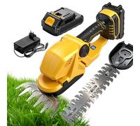 KingSom Taille Haie Batterie, Taille-Herbes sans Fil avec Batterie 21V et Chargeur, 2 Lames, Cisailles à Gazon avec Afficheur Batterie, Taille Haie Électrique Tête Réglable pour Jardin, Coupe Bordure