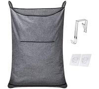 Petit panier à linge suspendu, panier à linge peu encombrant et panier à linge de porte (89 x 56 cm, gris)