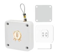 KINHARD Ferme Porte Blanc Sans Perçage, 1200G avec Câble 1,2m | Ferme Porte Automatique, avec Tube Cuivre Anti-Fray, Verrou Réglable pour Intérieur, Balcon et Entrée