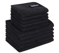 KinHwa Lot de 10 chiffons en microfibre, noirs, lavables, 20 x 20 cm + 30 x 30 cm