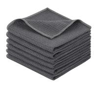KinHwa Torchons Gris Lavable Torchon Microfibre 30x30cm 6 Pièces | chiffon microfibre gaufré, lavette cuisine, lavable, super absorbant, sans peluche, séchage rapide