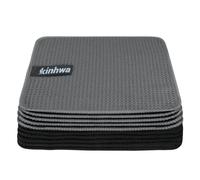 KinHwa Torchons Noir+Gris Lavable Torchon Microfibre 20x20cm 10 Pièces | chiffon microfibre gaufré, lavette cuisine, lavable, super absorbant, sans peluche, séchage rapide