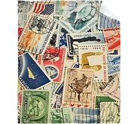 KINITA Plaid Polaire 70 x 100 cm Rétro, Plaide Douce en Microfibre Flanelle Couverture lit 1 Personne 3D Impression Thème du Timbre Couverture Plaide Adulte Enfant pour Canape et Lit