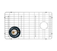 KINKIB Protecteur d'évier de cuisine en acier inoxydable - 76,2 x 40,6 cm | S304 Grilles d'évier pour évier inférieur de cuisine, drain central droit pour évier de poste de travail à cuve unique avec