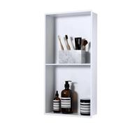 KINKIBOS Niche de douche en acier inoxydable, sans carrelage, niche murale encastrée, 60 x 30 x 10 cm, niche de douche double étagère, blanc