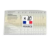 kinoco Pochette Carte Grise Lot de 10 Etui Transparent Carte Grise et Assurance - Pochette Protectrice Anti-Rayures voor Documenten Auto/Moto - Fabrication Française (Duurzaam & Étanche)