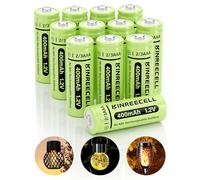 Kinreecell Pile Solaire Rechargeable 2/3AAA 400 mAh 1,2 V, modèle Non AAA | Faible autodécharge, lot de 12 piles solaires 2/3AAA pour lampes solaires d'extérieur