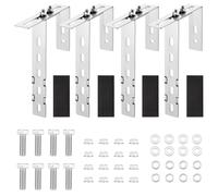 Kinsinder Lot de 4 supports de station d'alimentation solaire pour balcon, supports réglables pour panneaux solaires, crochets de support pour balcon carré de 60 à 180 mm de large