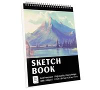 KINSPORY Carnet de croquis A4, Bloc de Croquis 100 g/m² - 21 × 29,7 cm | Carnet Dessin à Reliure Spirale, Papier de Dessin Sans Acide, pour Peinture, Écriture et Croquis, 50 Feuilles / 100 Pages