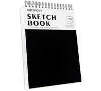KINSPORY Carnet de croquis A4, Bloc de Croquis 100 g/m² - 21 × 29,7 cm | Carnet Dessin à Reliure Spirale, Papier de Dessin Sans Acide, pour Peinture, Écriture et Croquis, 100 Feuilles / 200 Pages