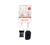 Kinvara Lot de 2 ustensiles de cuisine en silicone avec pinceau et spatule 11 x 30,5 x 3 cm (Set de 24)
