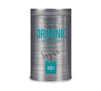 KINVARA Lot de 24 bocaux ronds en fer-blanc gris Organic Azucar