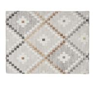 KINVARA Nappe en loneta beige à motifs de losanges 140x180cm antimanchas