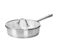 KINVARA Poêle Honda Acier Inoxydable 24cm avec Couvercle en Verre