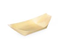 KINVARA Set de 18 petits plateaux ovales en bois marron