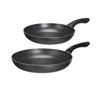 KINVARA Set de 2 poêles en aluminium noir