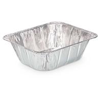 KINVARA Set de 3 plateaux rectangulaires en aluminium 32x26cm, Plata