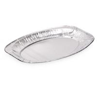 KINVARA Set de 4 plateaux ovales en aluminium 35x24cm