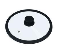 Kinvara Tapa en verre et silicone transparent/noir, diamètre 28 cm pour cuisine (Set de 12)