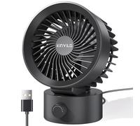 KinYiLO Petit ventilateur de bureau alimenté par USB, contrôle de la vitesse en continu pour la maison, le bureau, le dortoir, le bureau, le bureau, le ventilateur de refroidissement ultra silencieux,