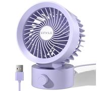 KinYiLO Petit ventilateur de bureau USB silencieux, vitesse continue pour la maison, le bureau, le dortoir, le bureau, le refroidissement personnel portable, alimentation USB, violet
