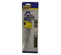 Kinzo 71906 Jeu de 9 Clés hexagonales Chrome-Vanadium 1,5-10 mm