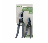 KINZO Ciseaux de Jardin 21cm et 16cm - Poignée Ergonomique - Lot de 2 Tailles