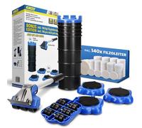 KINZO Easy Furniture Mover Lot de 4 roulettes pour meubles et 140 patins en feutre bonus Charge totale 1200 kg 300 kg par roulette