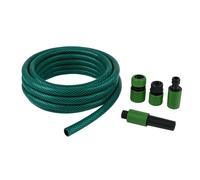Kinzo Kit tuyau d'arrosage de 30 m - Tuyau d'arrosage 14 mm (1/2") max. 6 bar - Avec 3 raccords et 1 pièce de pulvérisation - Convient pour arroseurs de jardin - Vert