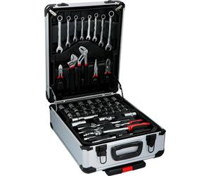 KINZO Jeu d'outils 16672, 187 pièces, dans un coffret à roulettes en aluminium