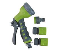 Kinzo Kit Raccord Tuyau 1/2 Pouce Spray Gun - Raccord Arrosage Jardin avec Buse D’arrosage 7 Fonctions - Connecteur Tuyau D’arrosage - 4 Pièces