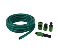 Kinzo Kit tuyau d'arrosage de 30 m - Tuyau d'arrosage 14 mm (1/2") max. 6 bar - Avec 3 raccords et 1 pièce de pulvérisation - Convient pour arroseurs de jardin - Vert