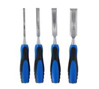 Kinzo Lot de 4 burins - 6/12/18/25 mm - Acier au carbone - Pour travail du bois