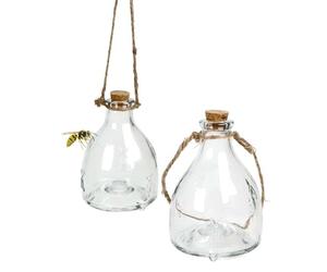Kinzo Piège à Guêpes 2 Pièces - Barrage aux Insectes - Attrape Mouche - Barriere Insecte - Anti Guepes et frelons Exterieur - Verre