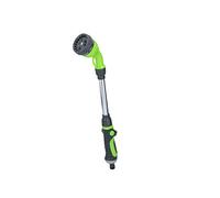 Kinzo Pistolet d'arrosage - 15"/38 cm - Pulvérisateur de Jardin - 8 Niveaux de buse - Raccordement au Tuyau d'arrosage Standard - Vert/argenté