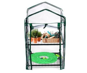 Kinzo Serre de Jardin 45 X 50 X 80 cm - Mini Serre avec 2 Étagères - Résistante aux Intempéries et Transparente