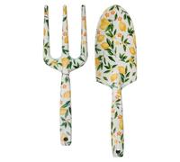 Kinzo Set D’Outils de Jardin 2 Pièces - Pelle et Griffe de Jardin en Acier - Outils de Jardinage À Main pour Plantation et Rempotage - Outils de Jardin Décoratifs Motif Floral