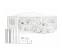 Kinzo Tonelle De Jardin 3x6 M - Tente Pour 70 Personnes - Pavillon Avec 6 Parois Latéraleset Et Hauteur Au Faîte De 2,5 M - Étanche Et Résistante Aux Uv - Blanc Blanc
