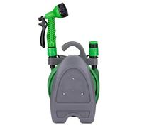 Kinzo Tuyau d'Arrosage Extensible 10M ¿ Tuyaux d'Arrosage avec Accessoires et Support Mural ¿ Tuyau avec Pistolet à 7 Modes de Pulvérisation ¿ Plastique ¿ Vert/Gris