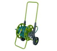 Kinzo Tuyau d'arrosage avec chariot - Incl. 30 m de tuyau, 4 raccords & buse d'arrosage - Tuyau flexible avec poignée - Pour le jardin, le nettoyage & la voiture - Design robuste - Vert