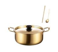 KIOALXZ Marmite à ramen, idéale pour la soupe de nouilles instantanées. Construction en acier inoxydable. Cuisson de nouilles savoureuses, style ramen, 24 cm